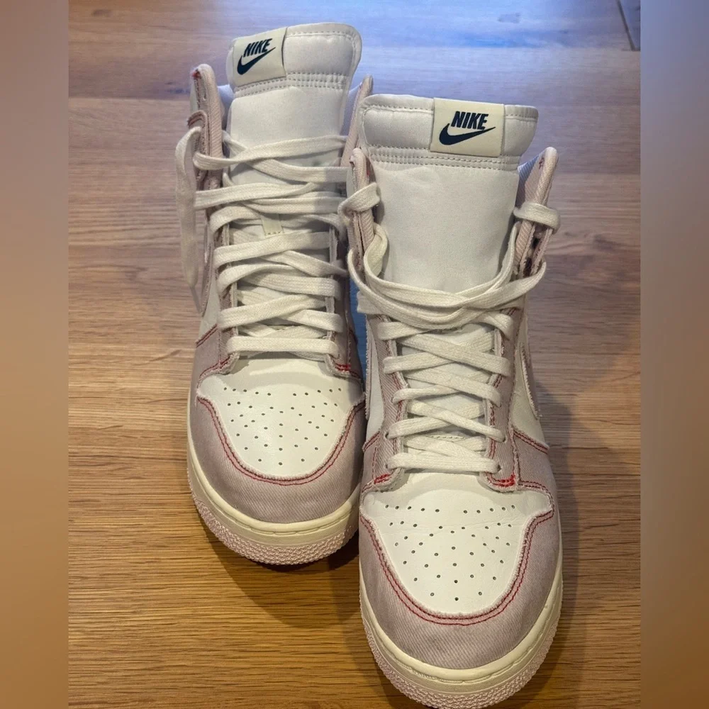 Nike Dunk High White Pink Canvas Sneakers Women’s | Retro Streetwear | Size 11.5